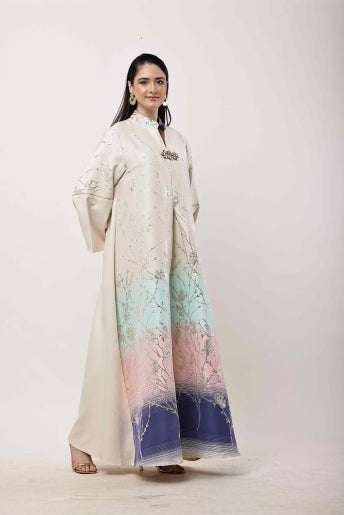 Ombre Kaftan Dress Women Luxury Ethnic Maxi Dress