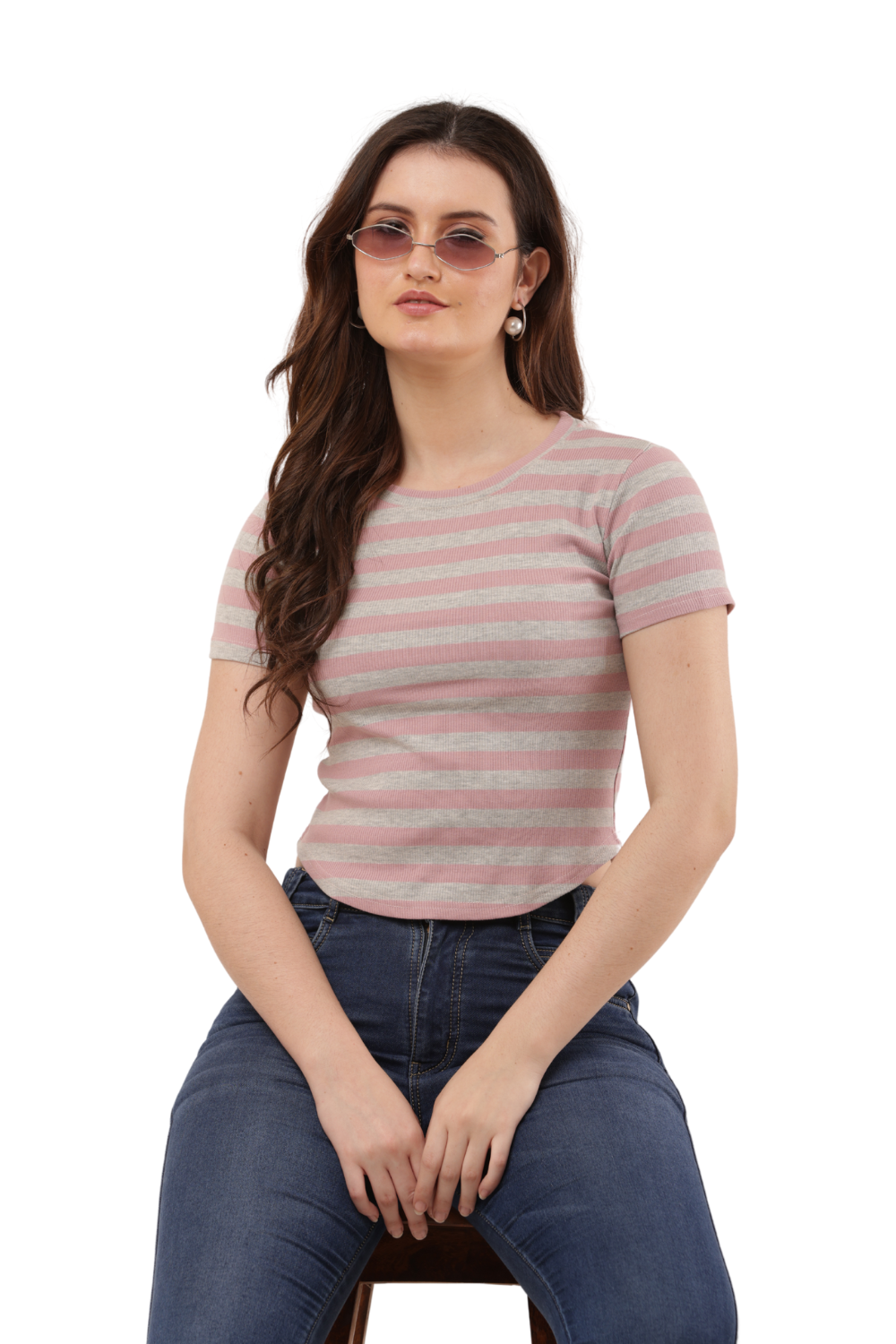 Striped Fitted Crop Top – Korean T-Shirts Free Size | Korean Fashion & Clothes