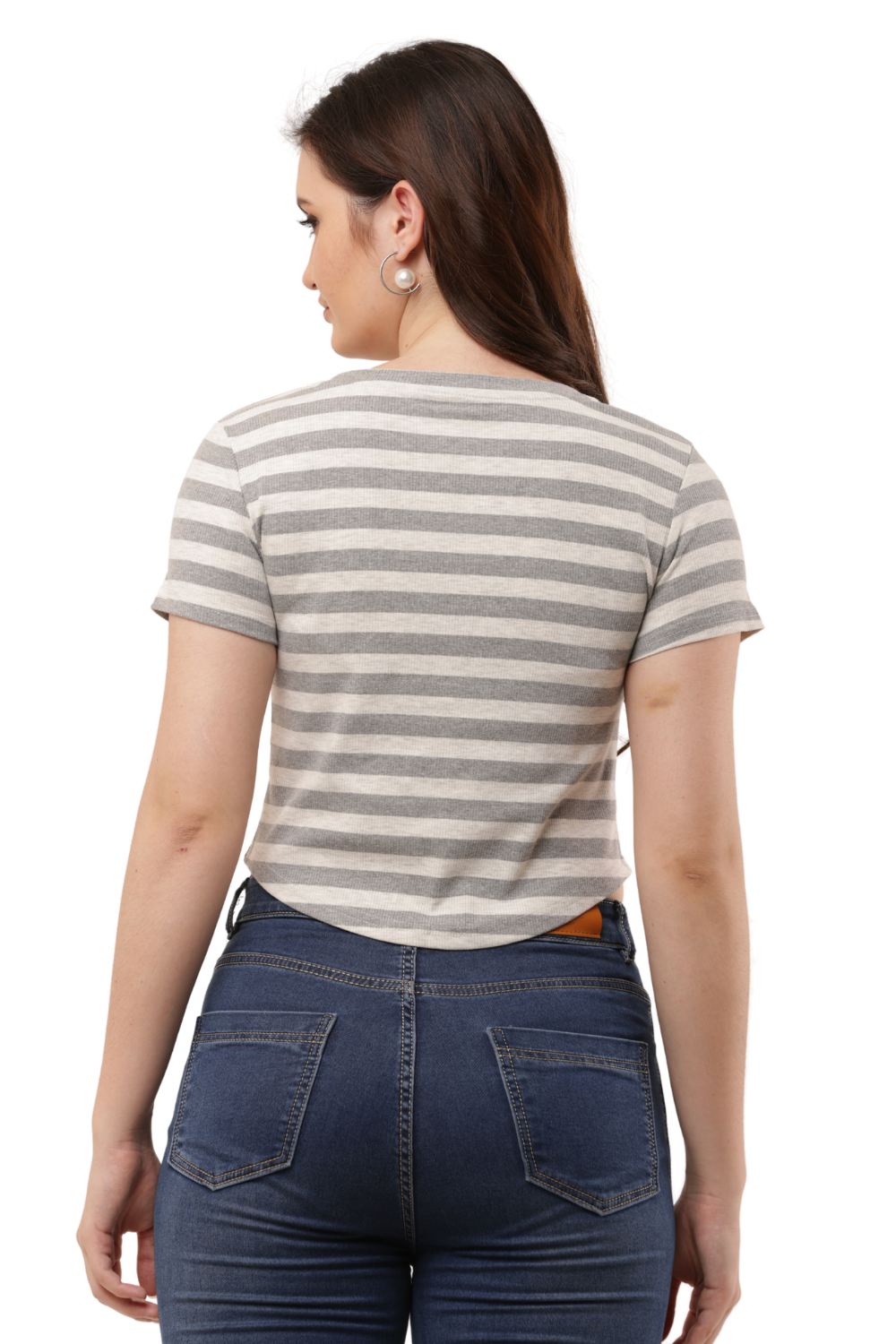 Striped Fitted Crop Top – Korean T-Shirts Free Size | Korean Fashion & Clothes