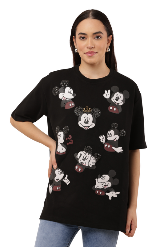 Oversized Cartoon Character Graphic T-Shirt Free Size – Korean Fashion Casual
