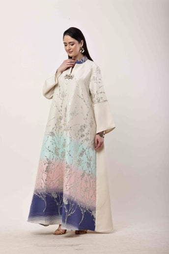 Ombre Kaftan Dress Women Luxury Ethnic Maxi Dress
