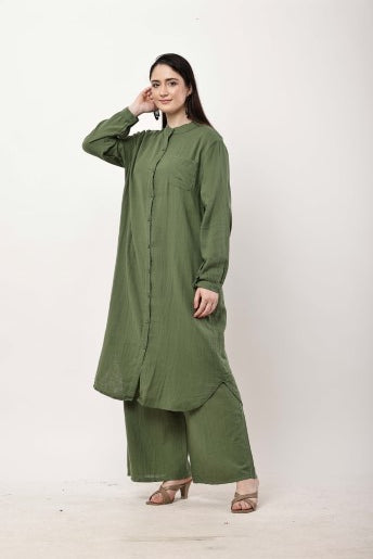 Brown Kurta Co-Ord Set for Women | Minimal Ethnic Wear & Smart Casual