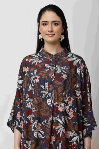 Floral Midi Dress Women Oversized Boho Casual Dress