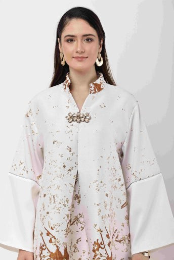 Off White Kaftan Dress Women Luxury Ethnic Maxi Wear