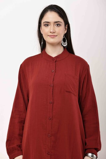 Brown Kurta Co-Ord Set for Women | Minimal Ethnic Wear & Smart Casual
