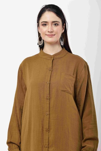 Brown Kurta Co-Ord Set for Women | Minimal Ethnic Wear & Smart Casual