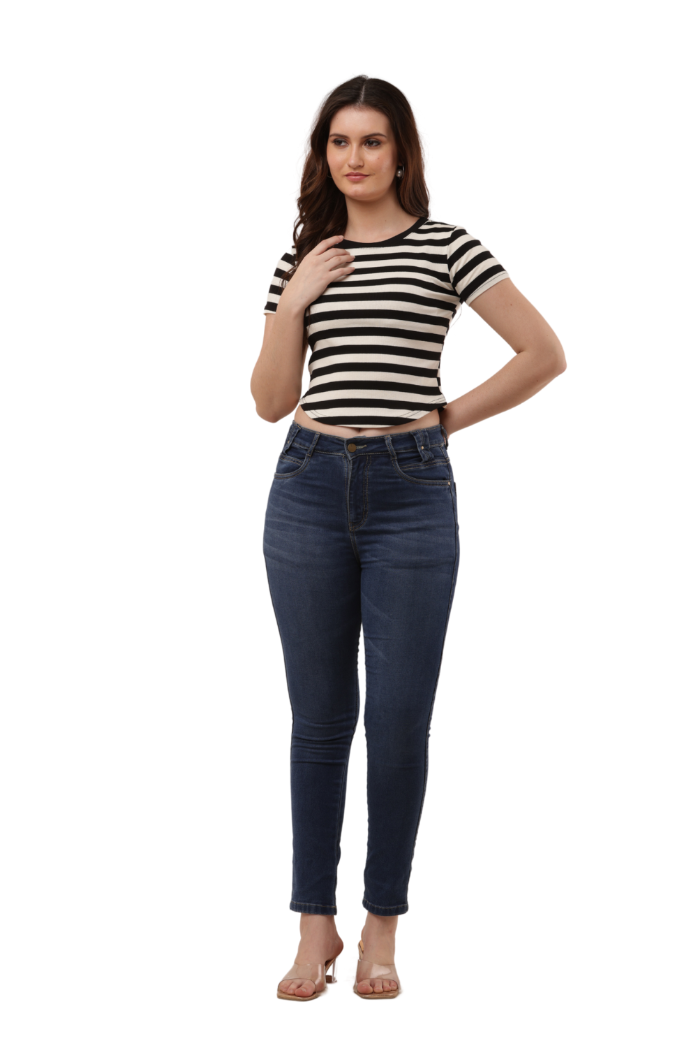 Striped Fitted Crop Top – Korean T-Shirts Free Size | Korean Fashion & Clothes