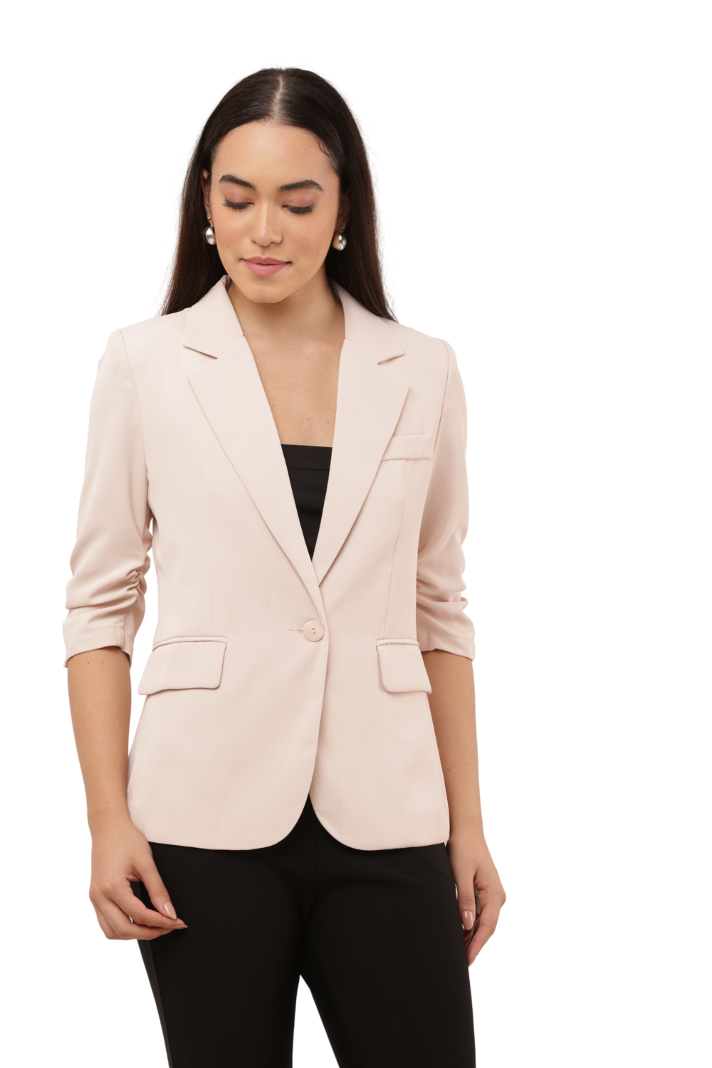 Women's Korean Style Single-Button Blazer