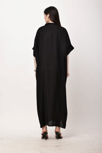 Black Printed Kaftan Dress for Women | Eid & Ramadan Festive Wear