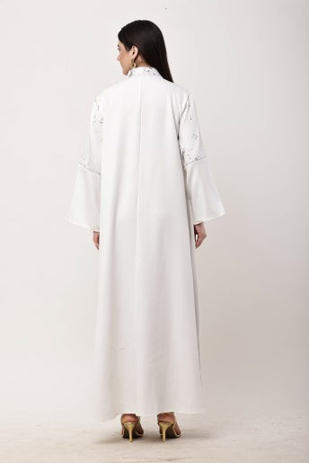 Off White Kaftan Dress Women Luxury Ethnic Maxi Wear
