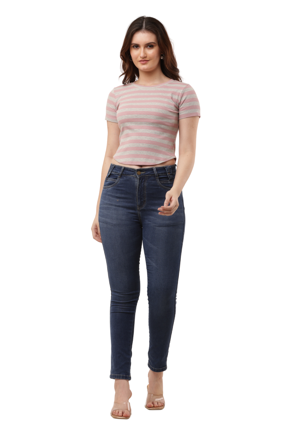 Striped Fitted Crop Top – Korean T-Shirts Free Size | Korean Fashion & Clothes