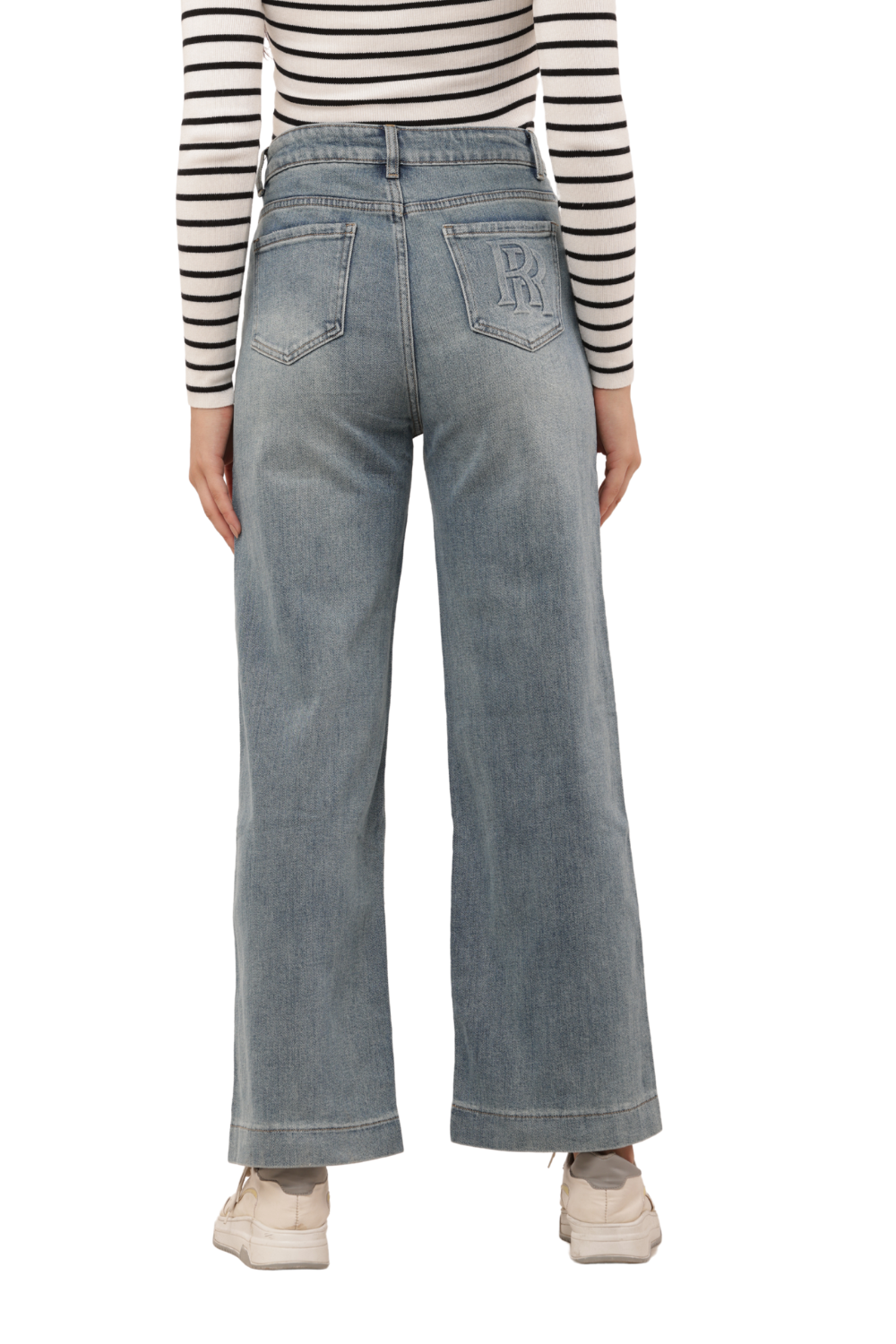 High-Waisted Korean Denim Bell Bottom Jeans for Women