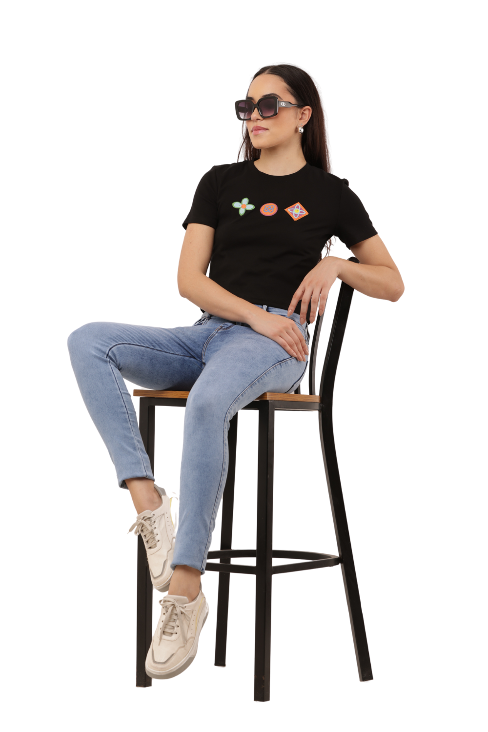 Embroidered Crop Top Free Size with Korean-Inspired Motifs