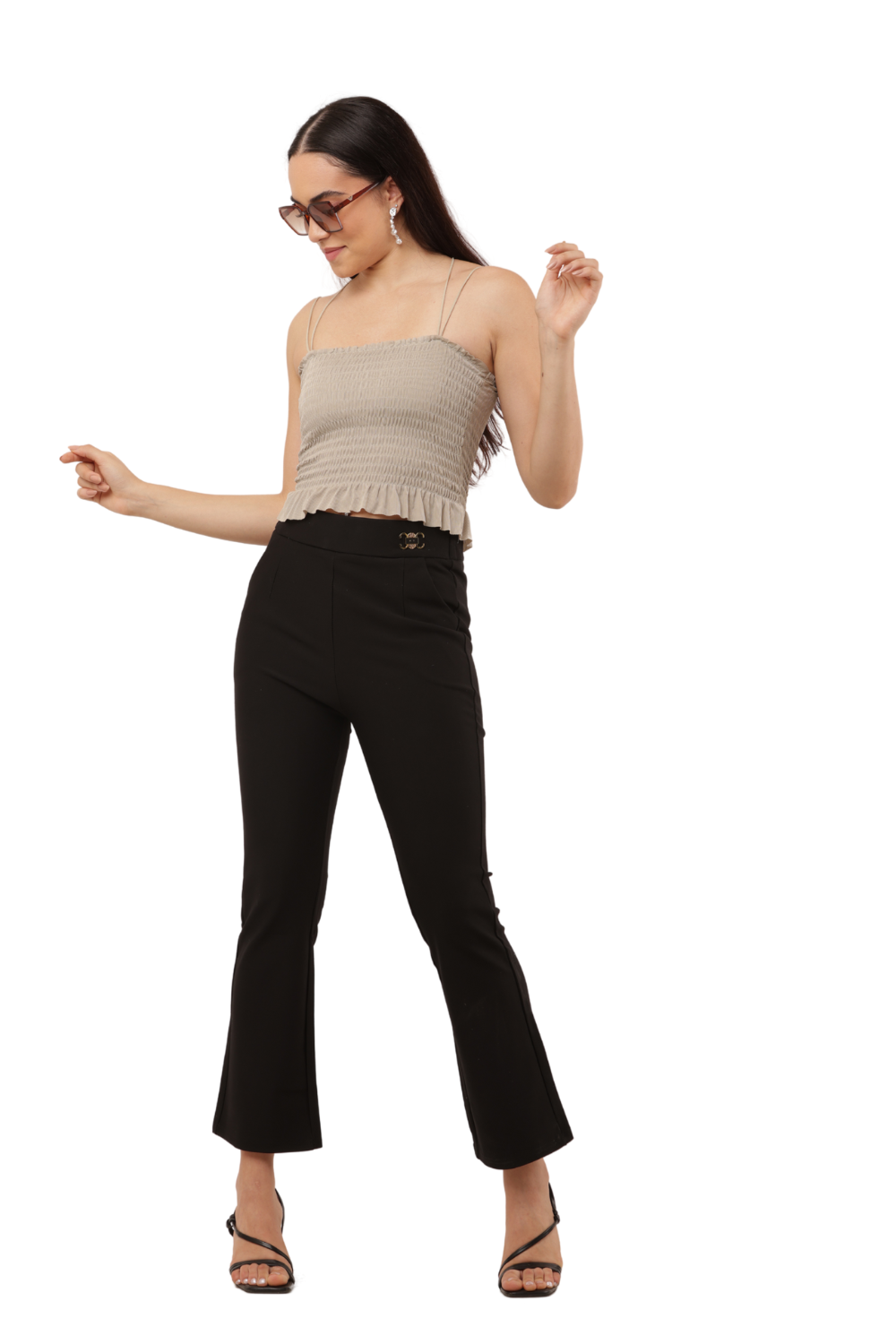 Korean Fashion Smocked Spaghetti Strap Free Size Korean Top