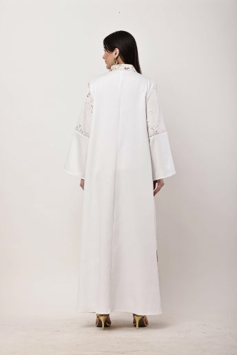 Off White Kaftan Dress Women Luxury Ethnic Maxi Wear