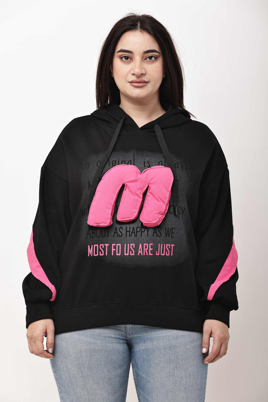 Korean Graphic Hoodie for Women | Oversized Casual Sweatshirt