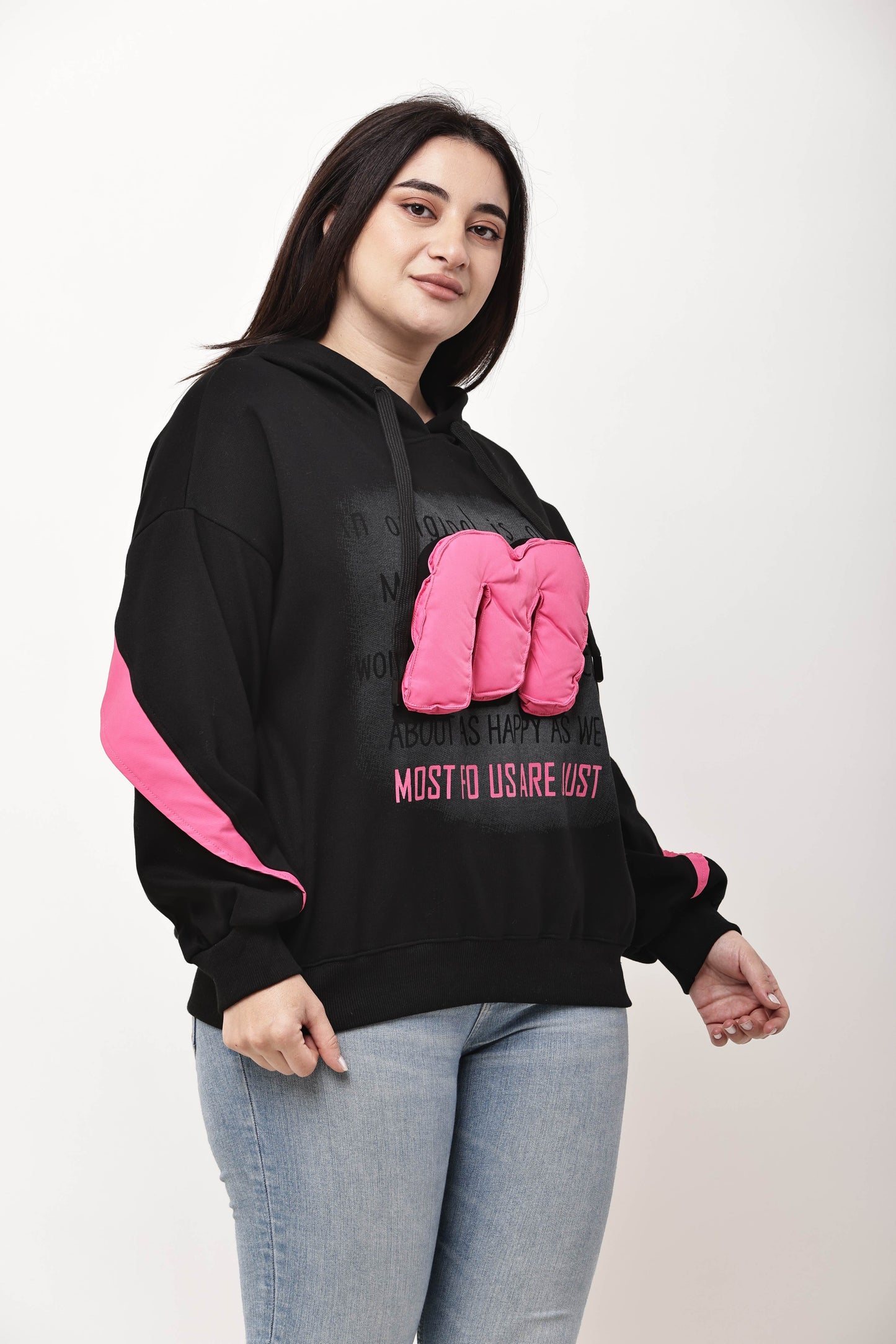 Korean Graphic Hoodie for Women | Oversized Casual Sweatshirt