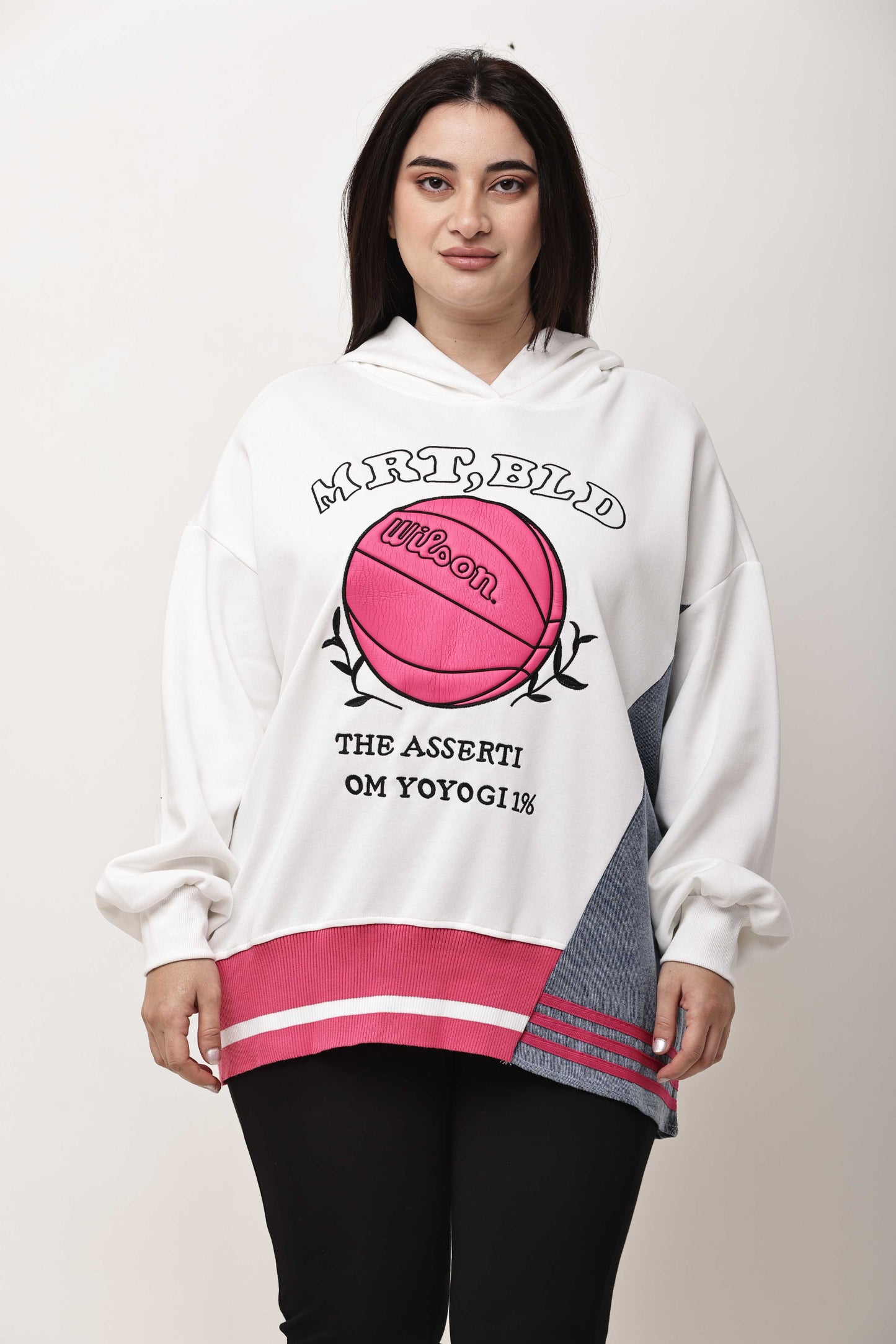 Korean Streetwear Graphic Hoodie for Women | Oversized Sports Print Sweatshirt