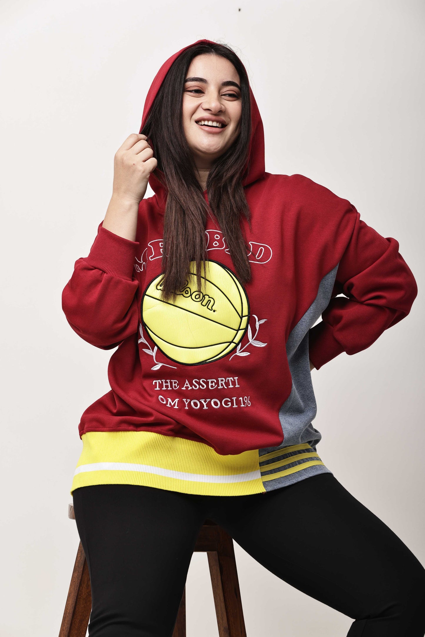 Korean Streetwear Graphic Hoodie for Women | Oversized Sports Print Sweatshirt
