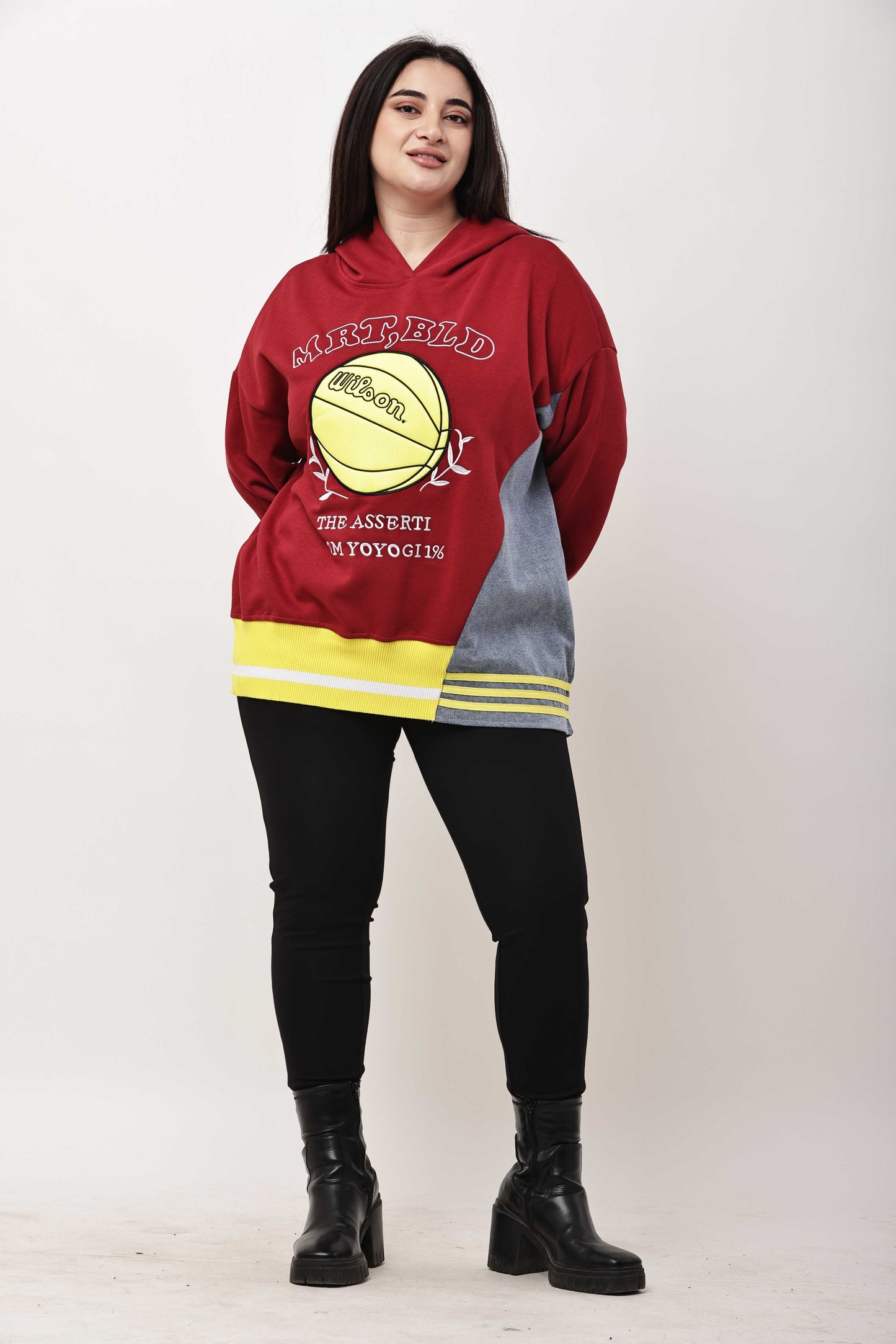 Korean Streetwear Graphic Hoodie for Women | Oversized Sports Print Sweatshirt
