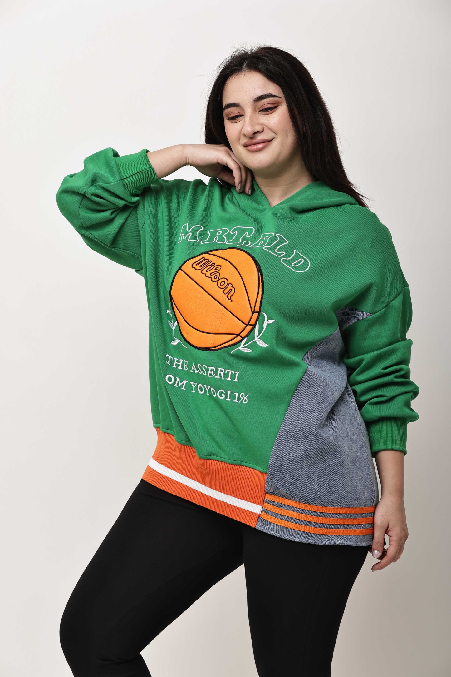 Korean Streetwear Graphic Hoodie for Women | Oversized Sports Print Sweatshirt
