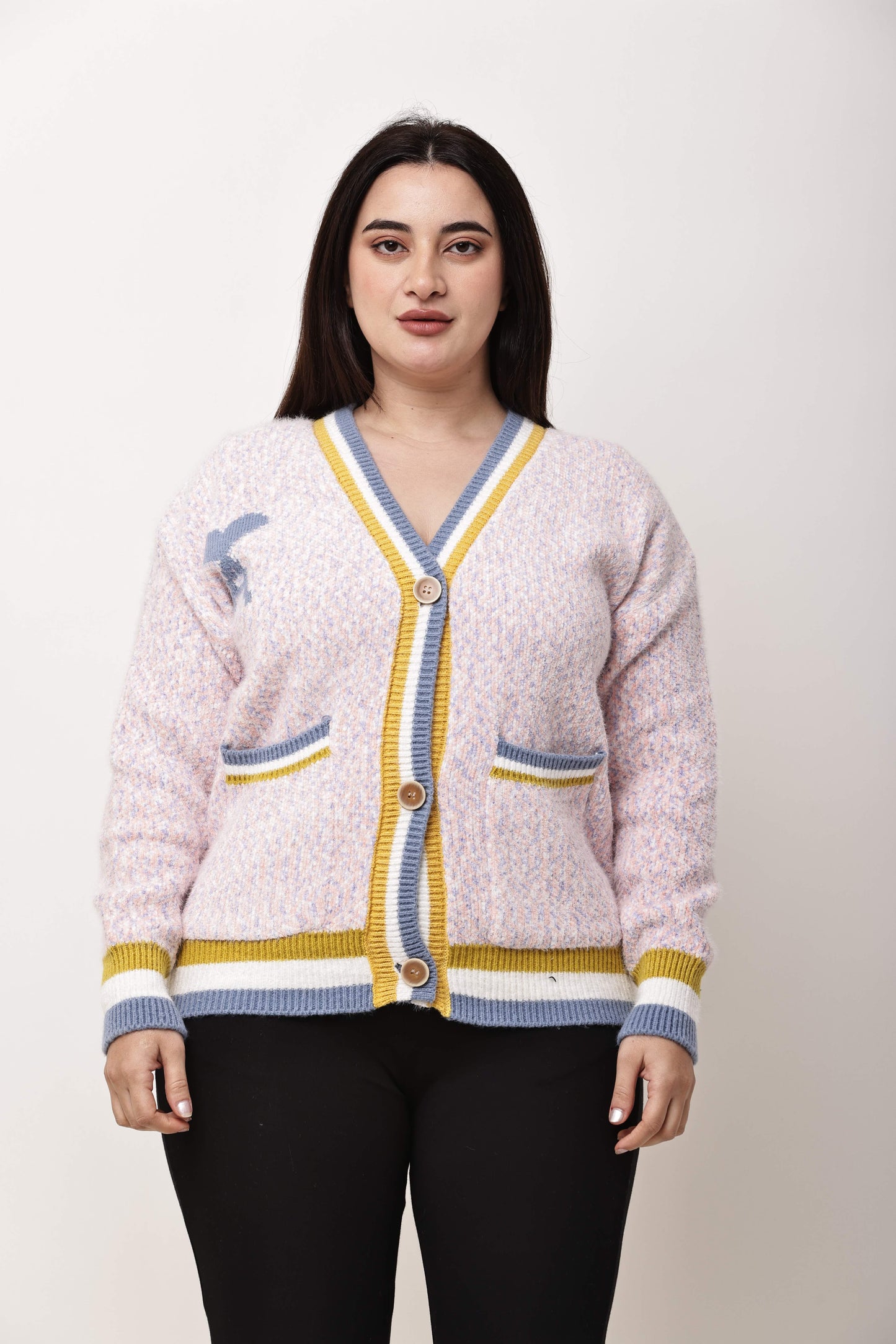 Women Textured Knit Button-Down Cardigan