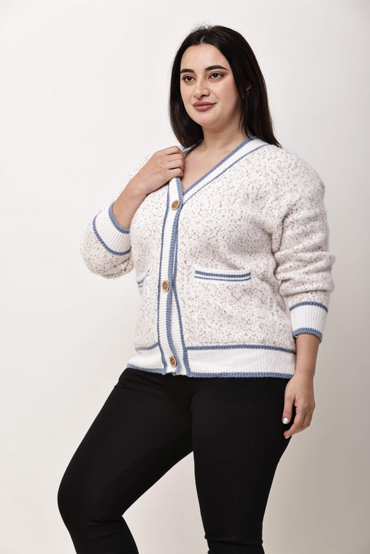 Women Textured Knit Button-Down Cardigan
