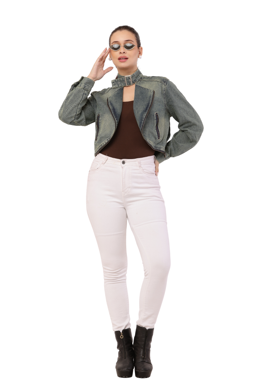 U-shaped Denim jacket for women