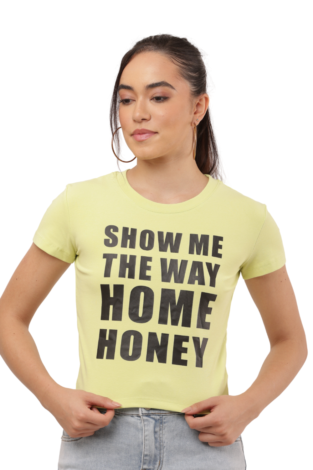 "Show Me The Way" Graphic Fitted Free Size Korean T-Shirt for Women