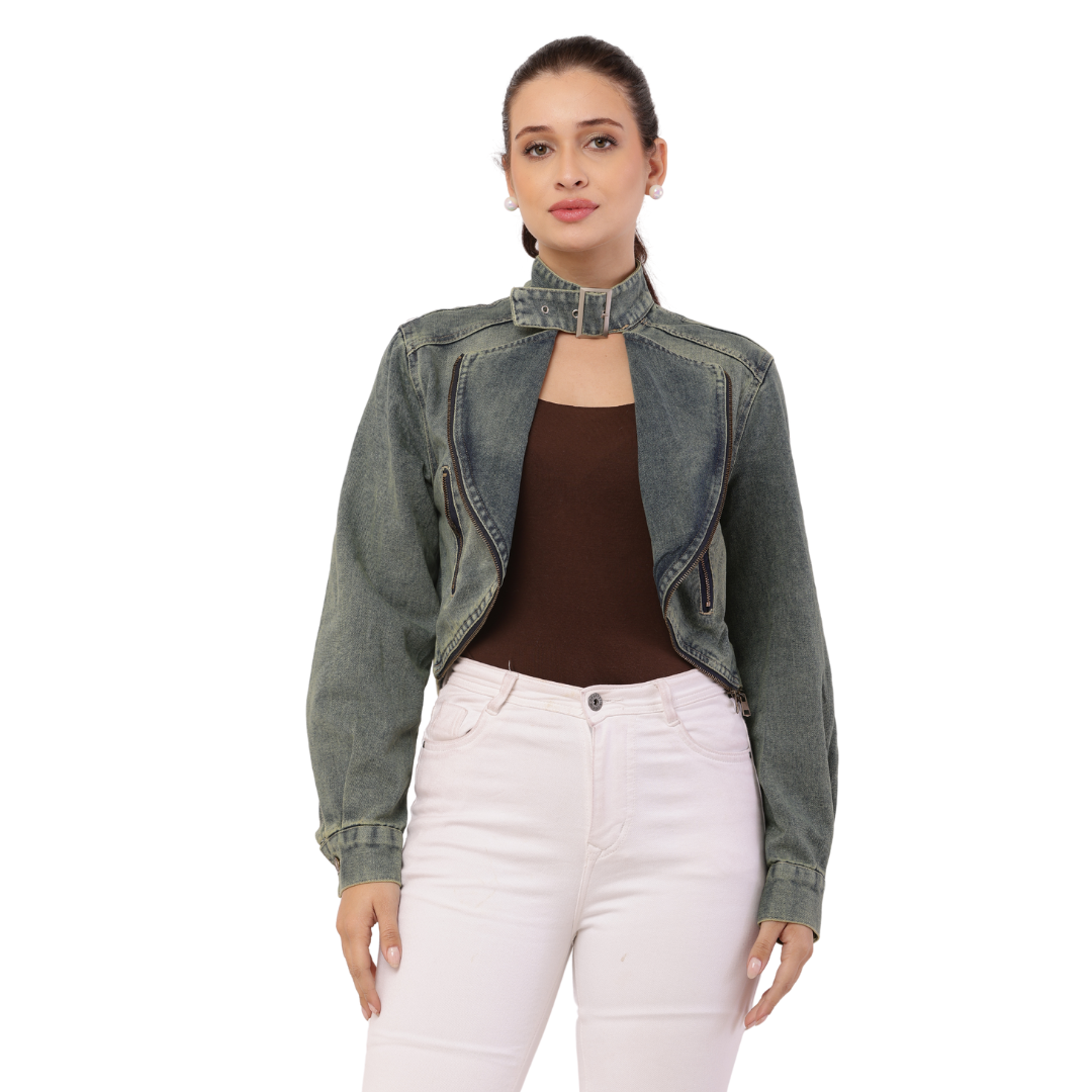 U-shaped Denim jacket for women
